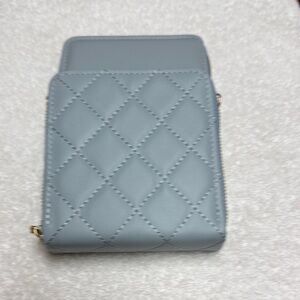 Source Unknown Quilted Light Blue Crossbody 2 Compartment Bag office